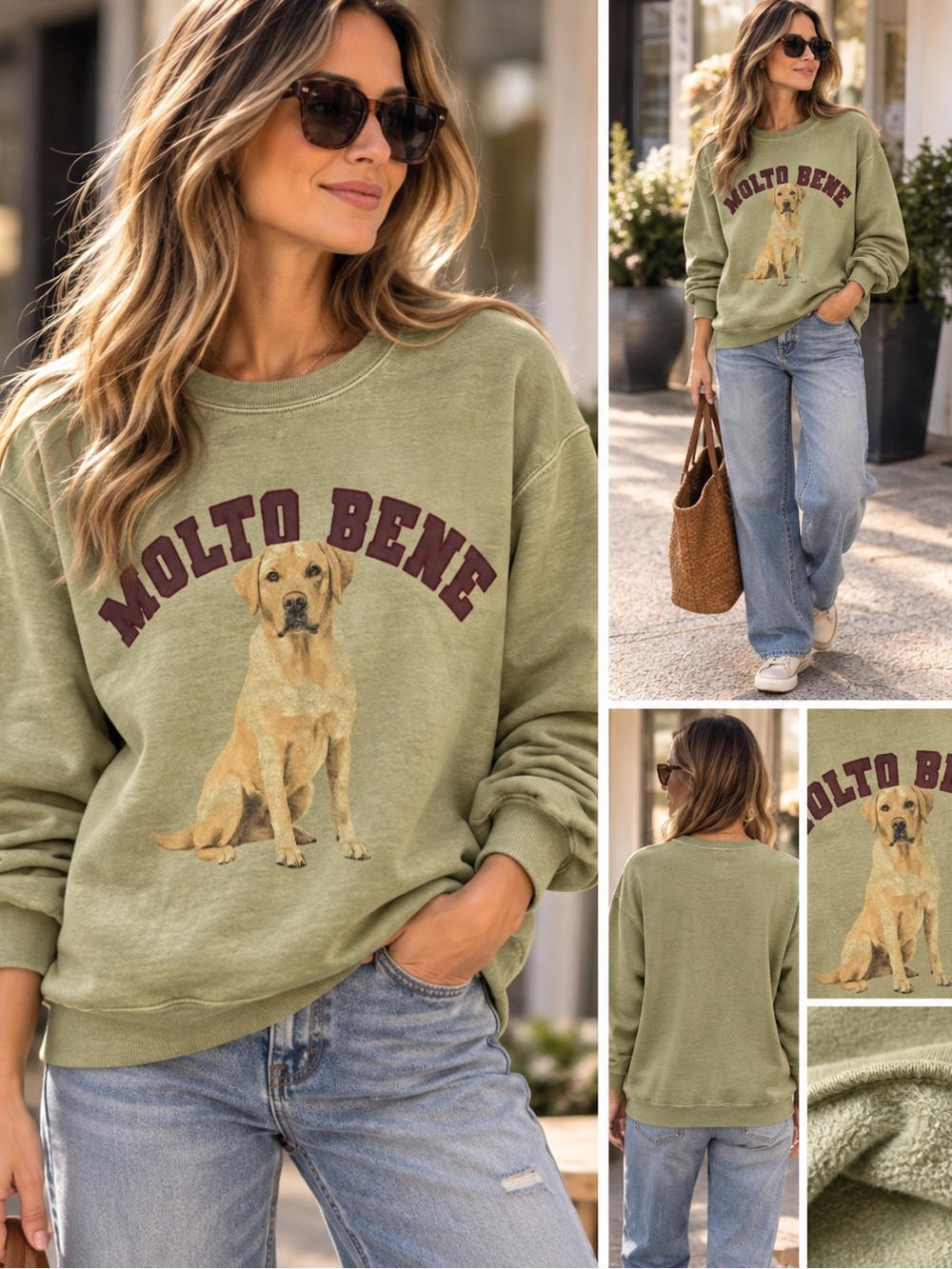 Anthropologie Molto Bene Labrador Retriever Graphic Sweatshirt XS